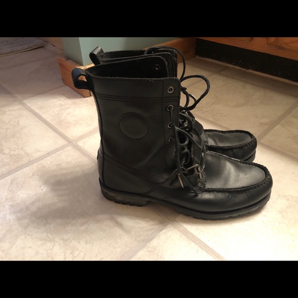 Polo by Ralph Lauren Black Leather Boots Sz 10D - Picture 4 of 6